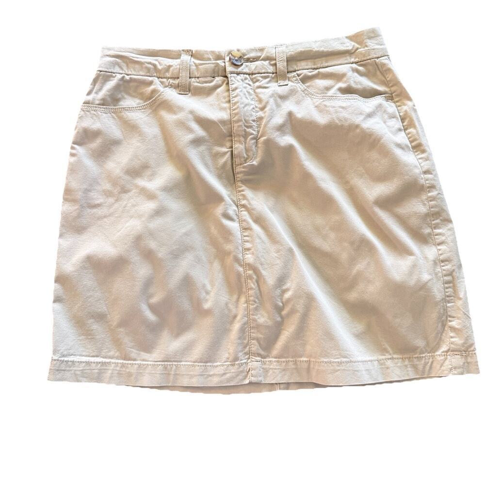 Croft & Barrow Khaki Mini Short Skirt Size 8 Built In Shorts Casual Neutral